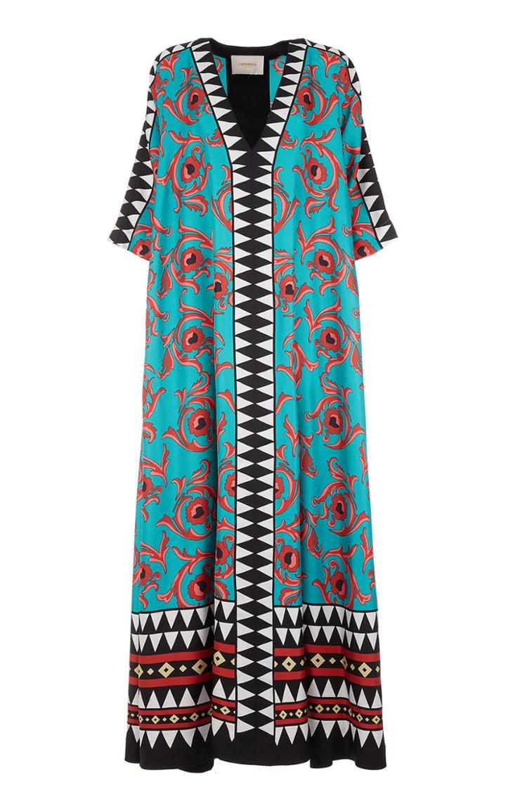 Moda Operandi La Doublej Muumuu Printed Silk Dress