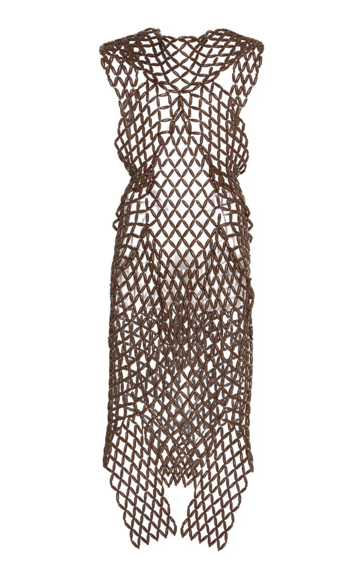 Cult Gaia Faia Crochet-effect Wood Dress