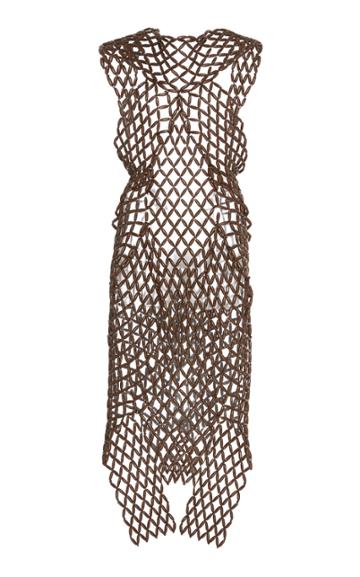 Cult Gaia Faia Crochet-effect Wood Dress