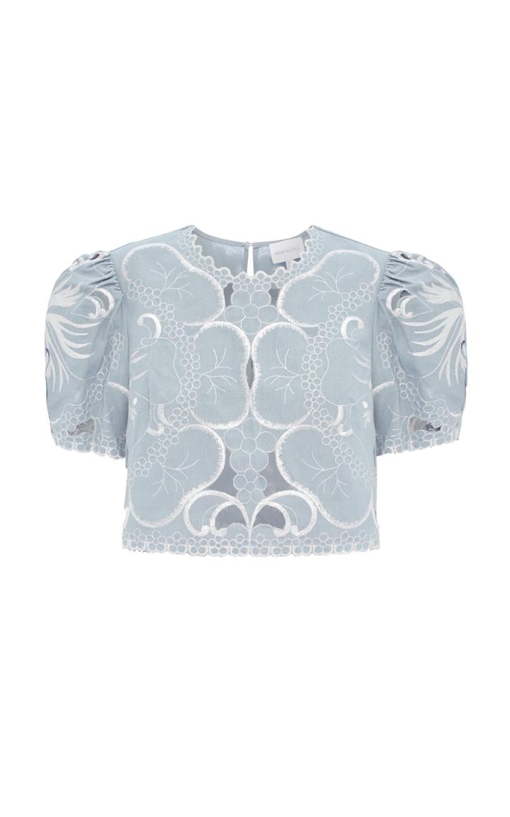 Alice Mccall Dissolving Hearts Linen Crop Top