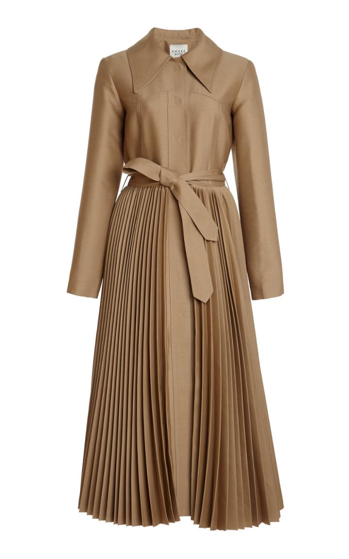 Moda Operandi A.w.a.k.e. Mode Pleated Wool-blend Coat