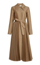 Moda Operandi A.w.a.k.e. Mode Pleated Wool-blend Coat