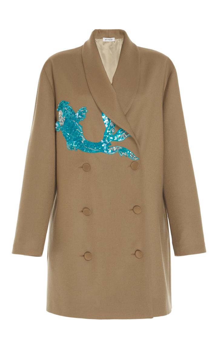 Attico Violet Embroidered Wool Jacket