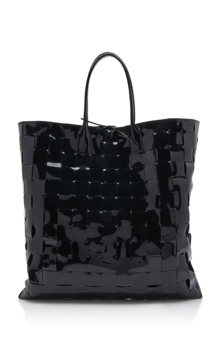 Bottega Veneta Woven Patent Leather Tote