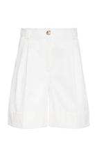 Piece Of White Laurent High-rise Pleated Cotton Shorts