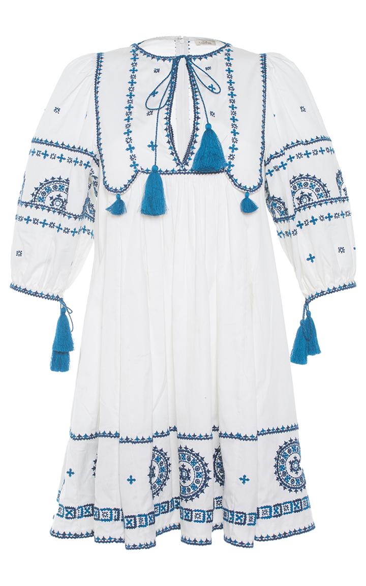 Talitha Embroidered Indian Peasant Dress