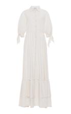 Moda Operandi Luisa Beccaria Tie-sleeved Linen-blend Maxi Dress Size: 38