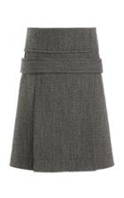 Moda Operandi Victoria Beckham Pleated Mlange Woven A-line Knee-length Skirt