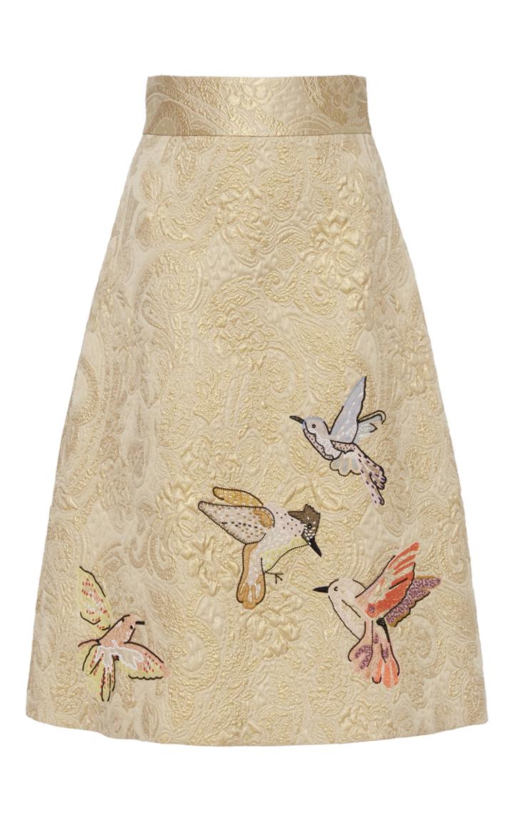 Red Valentino A Line Bird Motif Skirt