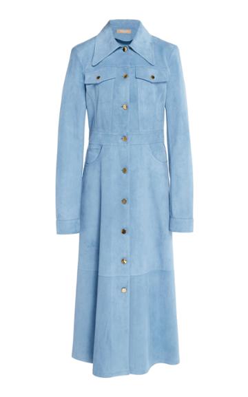 Michael Kors Collection Leather Chambray Trench Coat