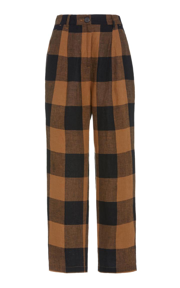 Moda Operandi Mara Hoffman Dita High-rise Checked Cotton Pants