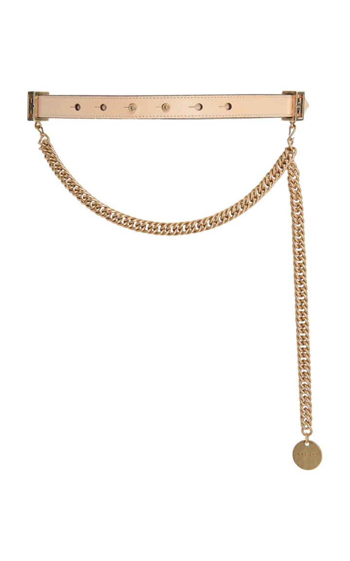 Givenchy Chain-trimmed Leather Waist Belt