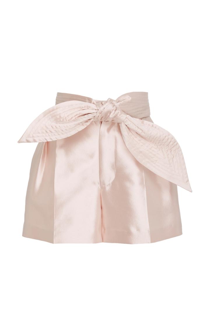Cynthia Rowley Phoebe Pleated Silk Wool Short