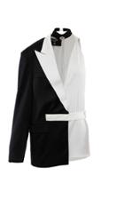 Moda Operandi Balmain Asymmetric Two-tone Crepe Jacket-detailed Mini Dress Size: 38