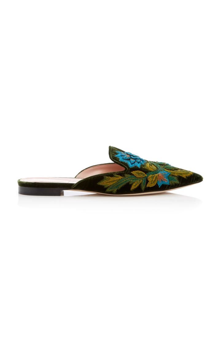 Alberta Ferretti Embroidered Mia Mule