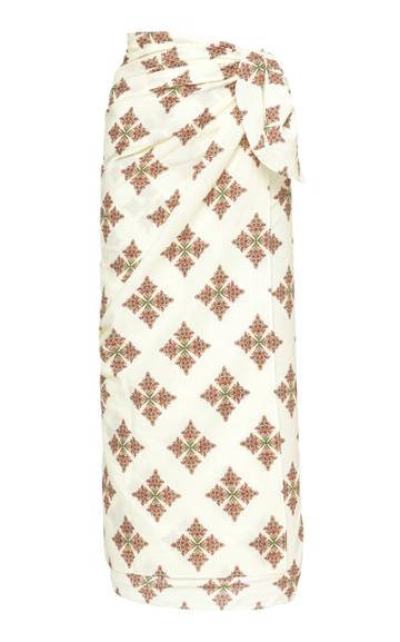 Moda Operandi Rujuta Sheth Tree Of Life Floral-print Cotton-voile Sarong