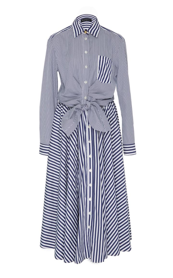 Rossella Jardini Multi-striped Collar Dress