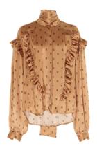 Preen By Thornton Bregazzi Satin Ruffled Blouse