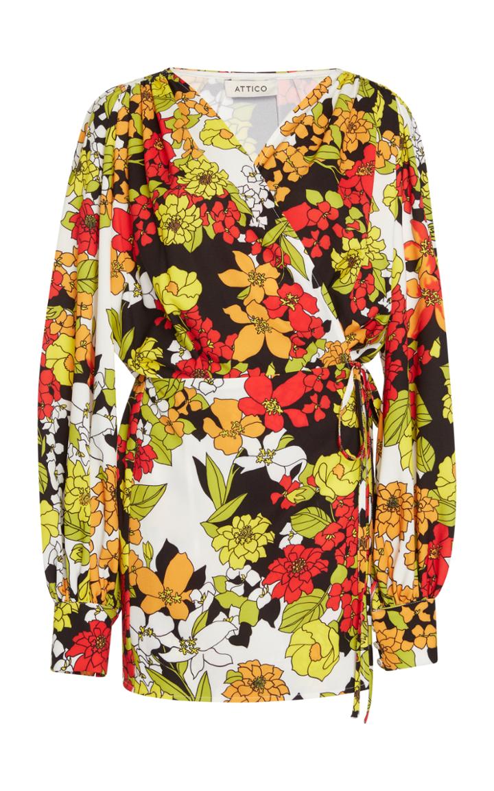 Attico Floral Robe Dress