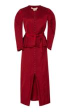 Brock Collection Pamela Satin Peplum Coat Dress