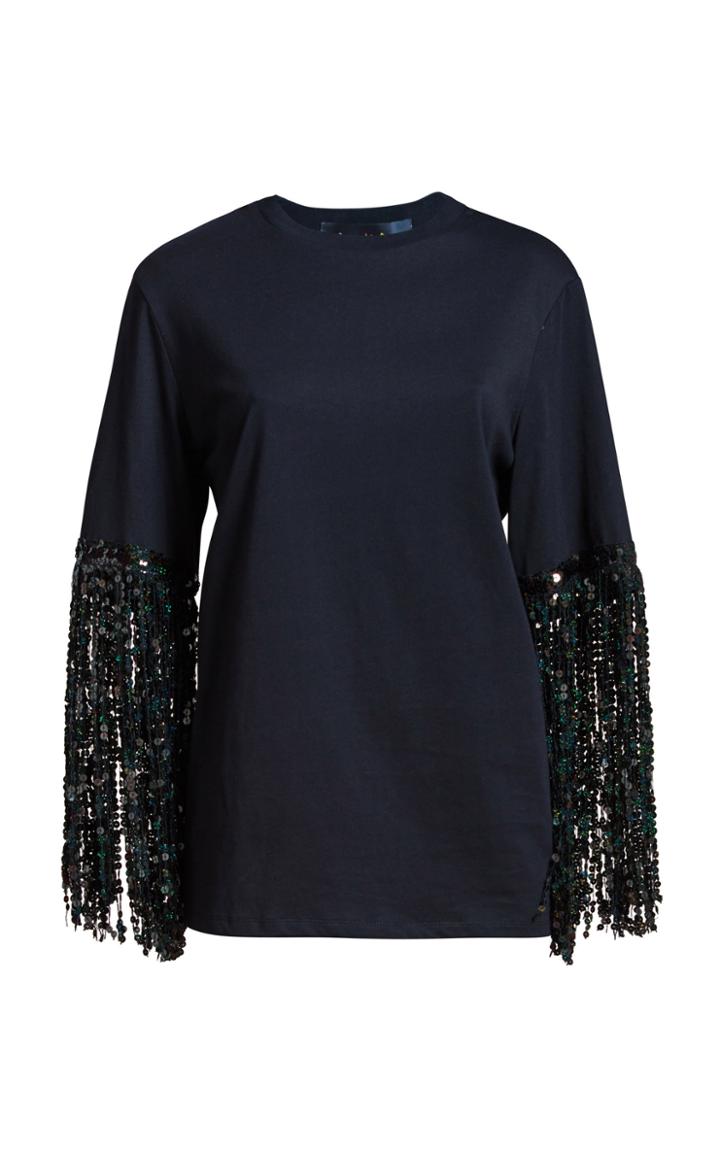 Romance Was Born Black Star Sequin Tee