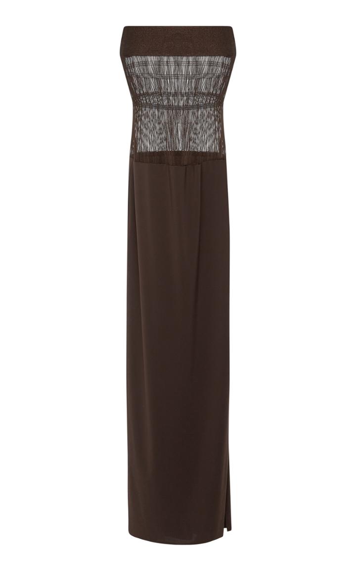 Moda Operandi Christopher Esber Fringed Satin Column Dress
