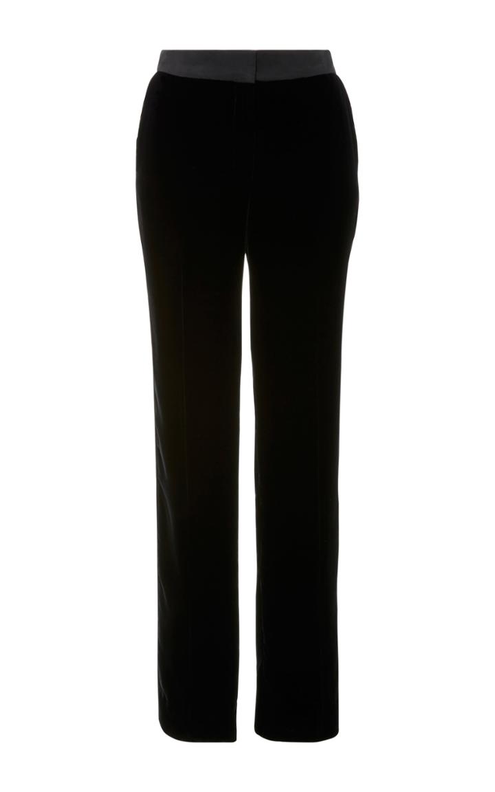 Oscar De La Renta Velvet Straight Leg Pants