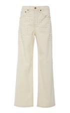 B Sides Plein Embroidered High-rise Straight-leg Jeans