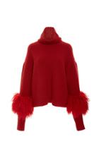 Sally Lapointe Airy Turtleneck Sweater With Shearling