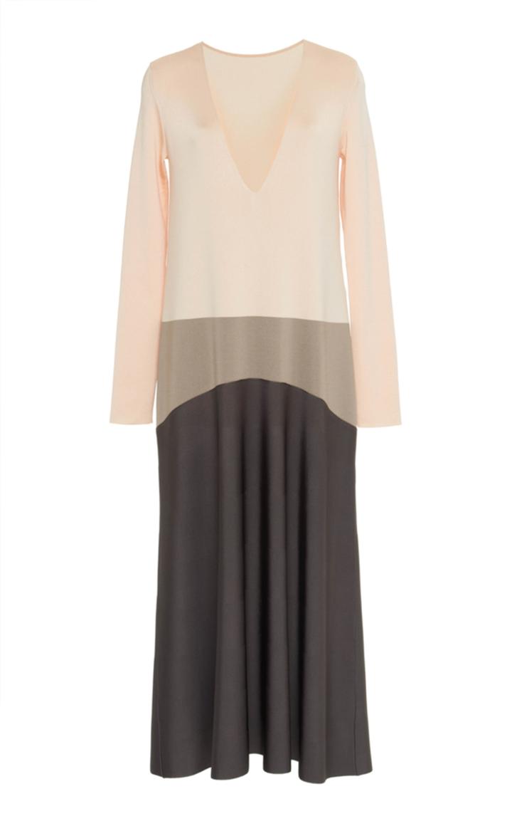 Agnona Fluid Multicolor Long Sleeve Dress