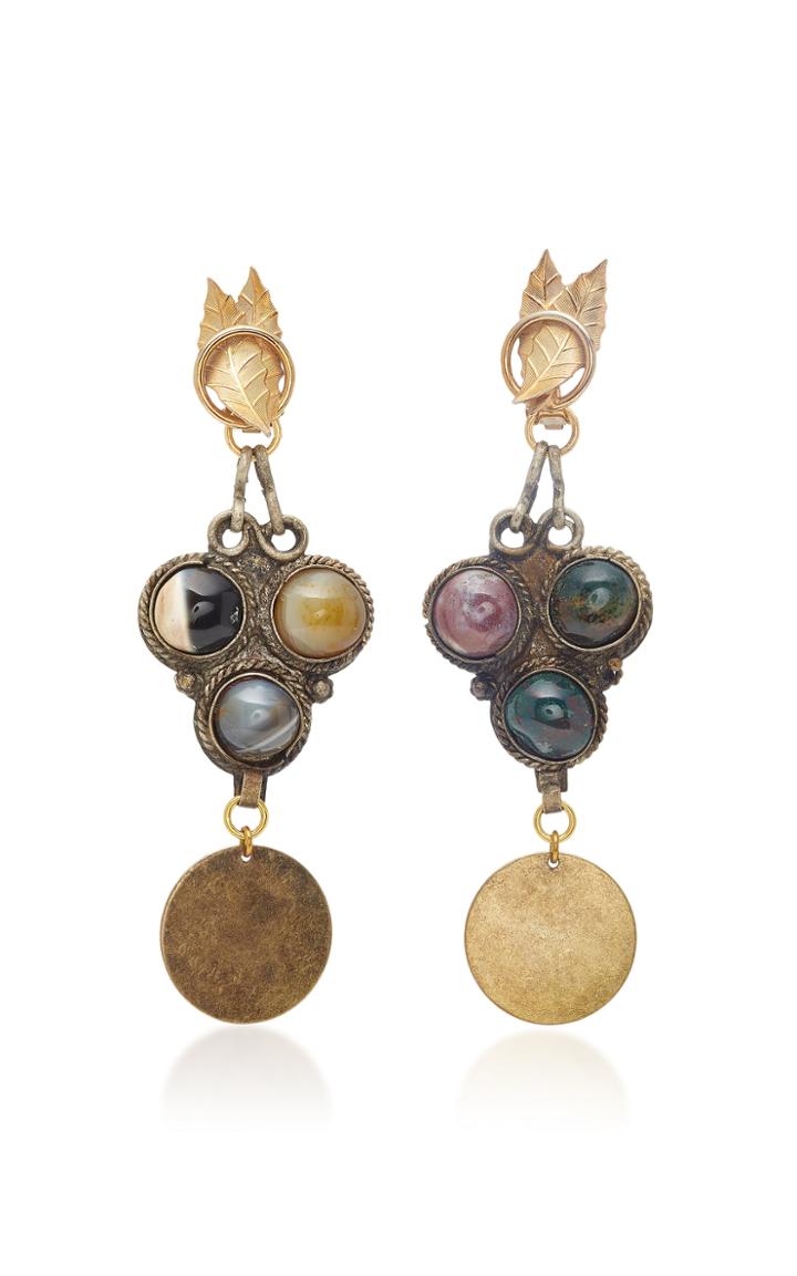 Lulu Frost M'o Exclusive Vintage Triangle Agate Earrings