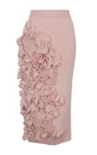 Ruban Decorated Cashmere Pencil Skirt