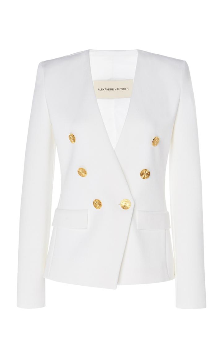 Moda Operandi Alexandre Vauthier Collarless Cady Blazer Size: M
