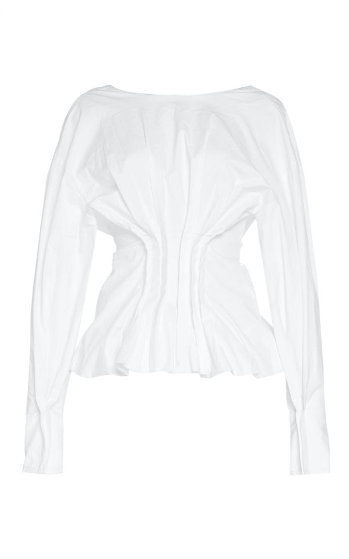 A.w.a.k.e. Gathered Waist Cotton Blend Top