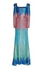 Markarian Elizabeth Ombre Sequin-embellished Column Gown