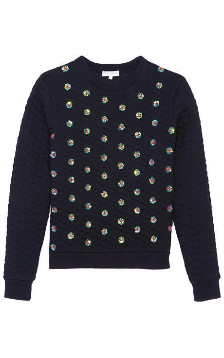 Opening Ceremony Sparrow Quilted Embellished Sweatshirt