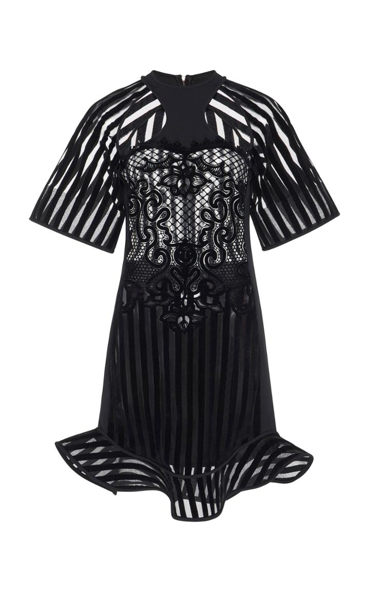 David Koma Bell Sleeve Flounce Dress