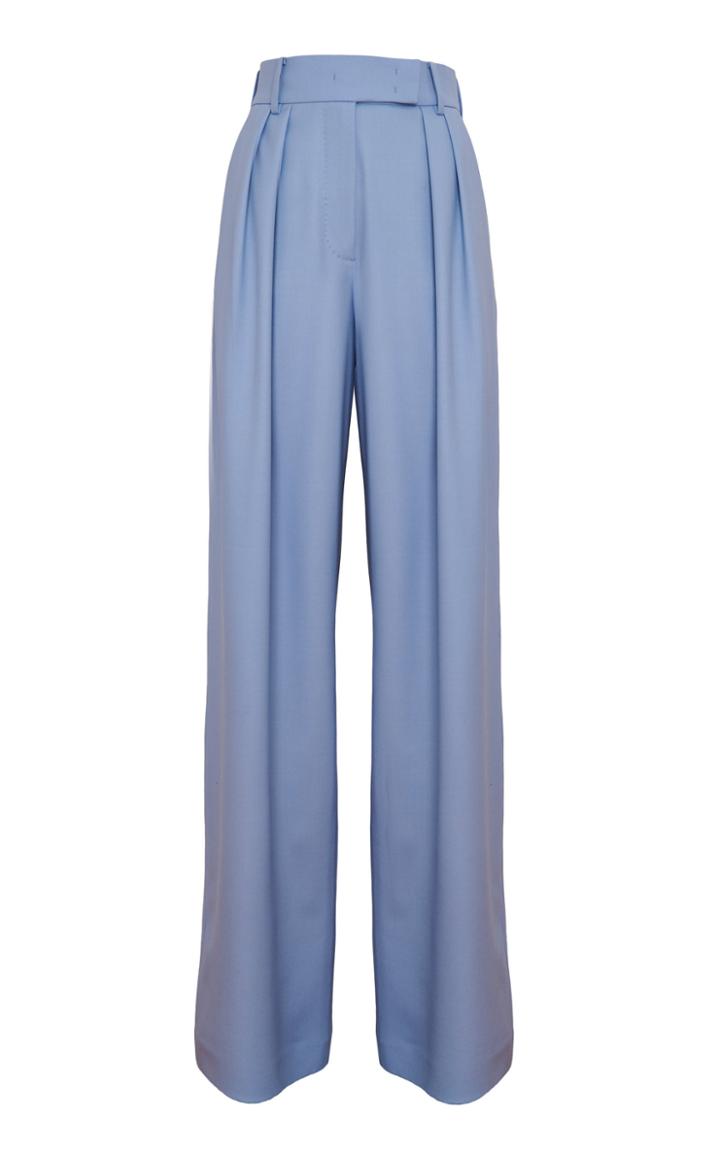 Sara Battaglia High-waisted Wool-blend Trouser Pants