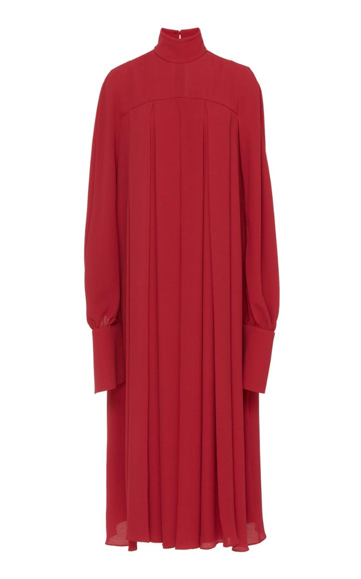 Emilia Wickstead Emiliano Pleated Crepe Shift Dress