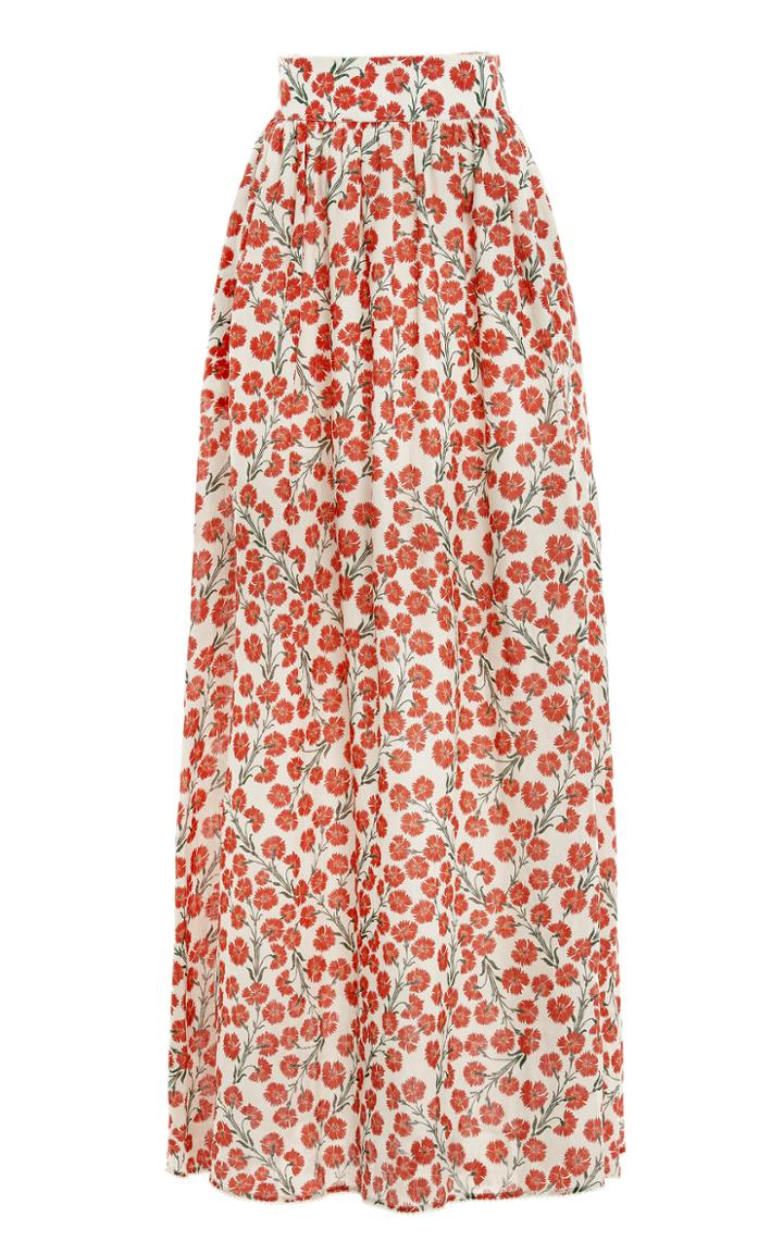 Moda Operandi Agua By Agua Bendita Tropic Bermelo-print Linen Maxi Skirt