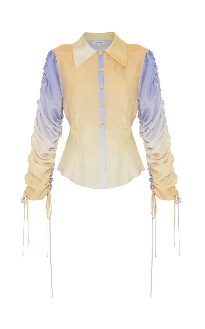 Moda Operandi Lado Bokuchava Cinched-sleeve Satin Shirt Size: Xs
