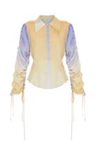 Moda Operandi Lado Bokuchava Cinched-sleeve Satin Shirt Size: Xs