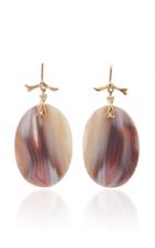 Annette Ferdinandsen M'o Exclusive: One-of-a-kind Pink Banded Agate Branch Earrings