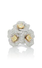 Giovane 18k White Gold White And Yellow Diamond Ring