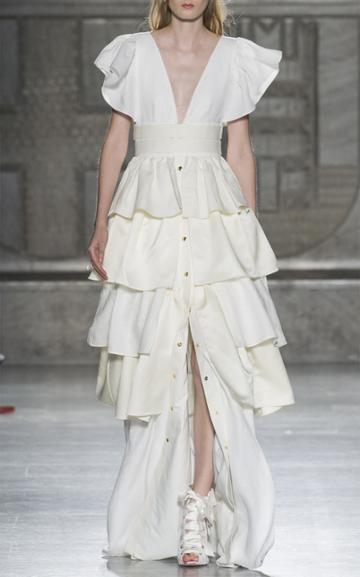 Fausto Puglisi Flutter Sleeve Gown