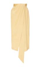 Sally Lapointe Smocked Satin Twist Skirt