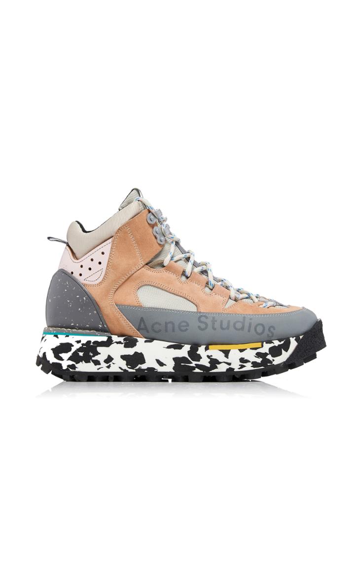 Acne Studios Bertrand Leather, Suede And Mesh Sneakers