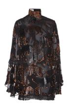 Sandra Mansour Lopard Des Neiges Velvet Mini Dress