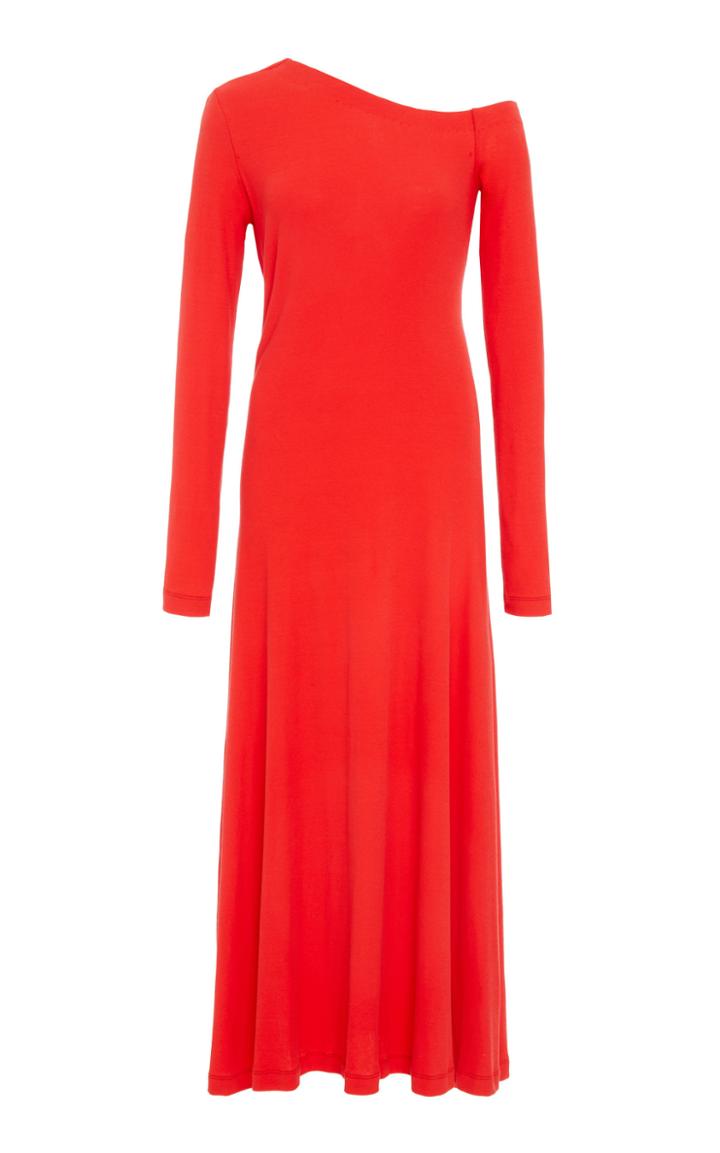 Rosetta Getty One-shoulder Cotton Flare Dress