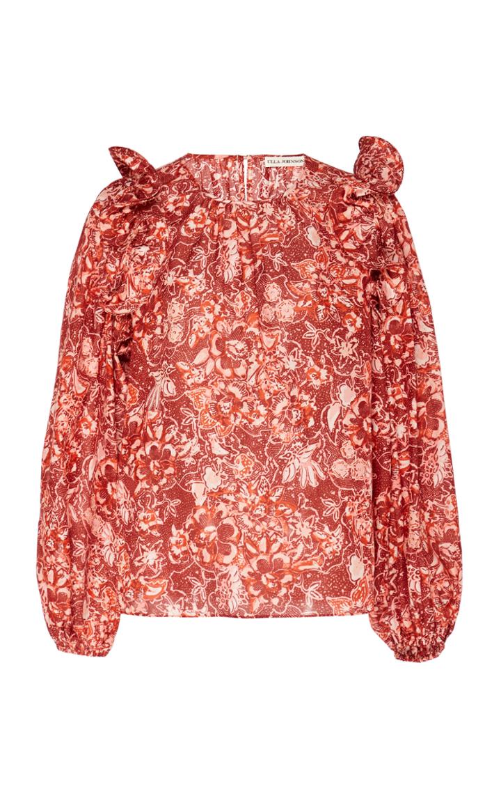 Ulla Johnson Medine Floral-print Cotton-blend Blouse